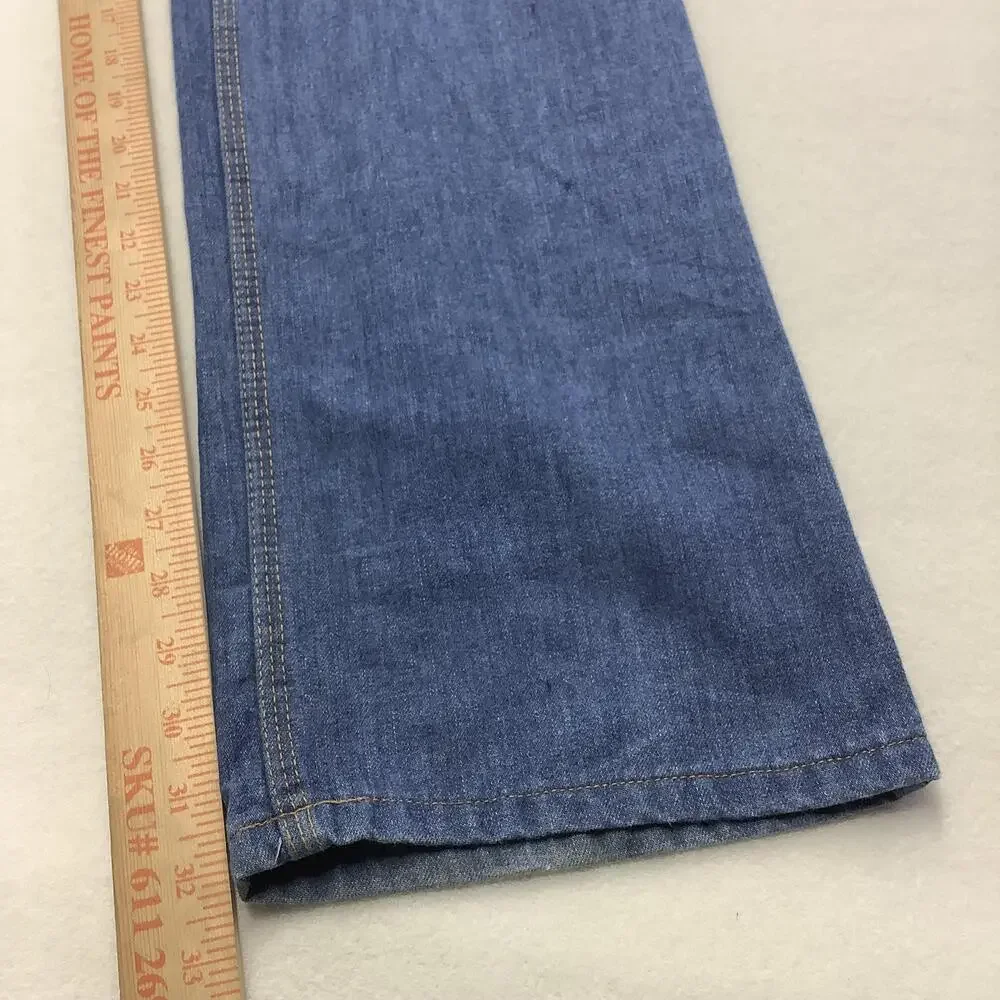 Vintage Levis Jeans Mens 32x31 Blue Wash Straight Leg Zip Fly Denim Orange Tab